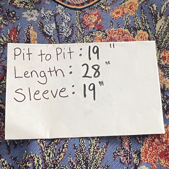 Peruvian Connection‎ Tapestry Floral Pima Cotton Knit Tunic Top Women's Small - Picture 8 of 8